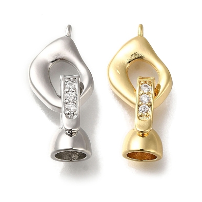 Латунное микропейв, прозрачный кубический цирконий, складные застежки, без кадмия, без никеля и без свинца, овальные