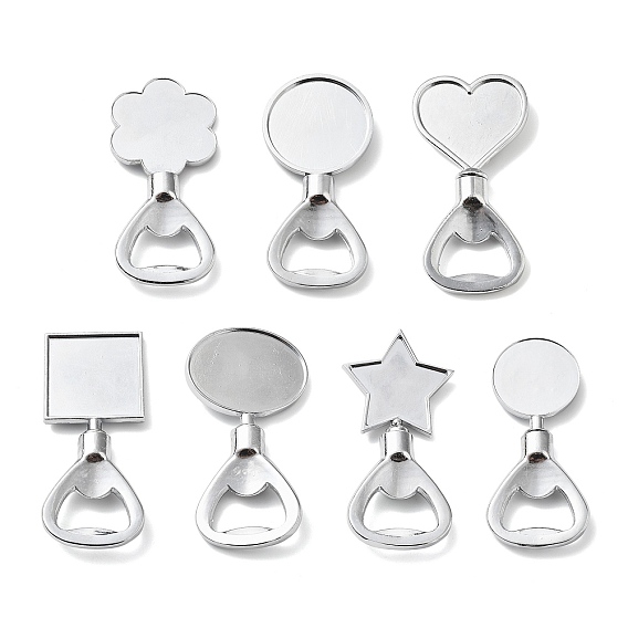 Элемент кабошона для открывания бутылок из цинкового сплава, настройки безеля, платина