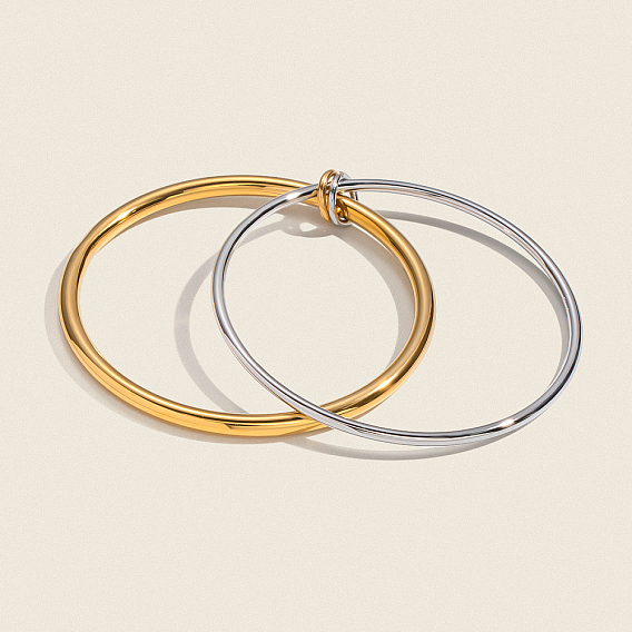 304 двухслойные простые браслеты из нержавеющей стали для женщин