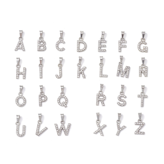 26шт. сплав с подвесками из хрустальных страз, Письмо ~ Z