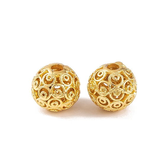 Стойки обшивки латунные бусины, бусины с большим отверстием, долговечный, без свинца и без кадмия, круглые