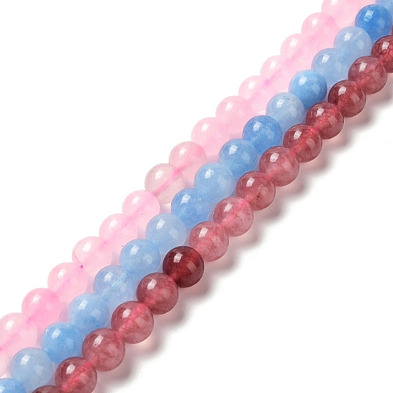 Нити бусин из натурального зеленого нефрита, имитирующие драгоценные камни, круглые, окрашенные