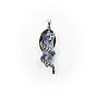 Gemstone Double Terminal Pointed Pendants, Dragon Charms with Faceted Bullet, with Antique Silver Tone Alloy Findings