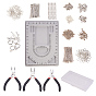 Jewelry Tools, with Iron Bead Tips Knot Covers, Brass Crimp Beads Covers, Iron Ends with Twist Extender Chains, Alloy Toggle Clasps and Carbon Steel Jewelry Pliers