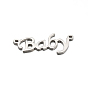 304 Stainless Steel Pendants, Word Baby, 12x21x1mm, Hole: 1mm