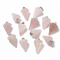 Cone/Spike/Pendulum Gemstone Pendants, with Platinum Plated Iron Findings