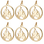10 латунные подвески шт., с целью перехода в кольце, долговечный, плоский круглый с огнем