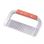 Stainless Steel Blade Cutting Tool, with Wood Handle, Crinkle Cut Knifes, Salad Chopping Knifes