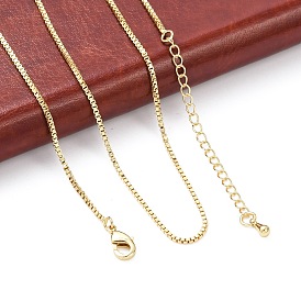 Brass Box Chain Necklaces, Long-Lasting Plated