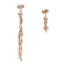 Geometric Alloy Flower Leaf Earrings and Pendant Set for Women - Unique Fashion Accessories