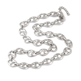 304 Stainless Steel Teardrop Links Necklace for Women