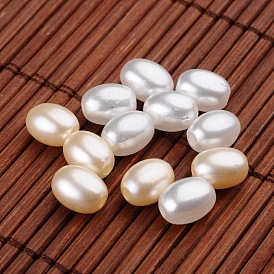 Granos de la perla de imitación de acrílico ovales, 9x7 mm, Agujero: 2 mm, sobre 2000 unidades / 500 g