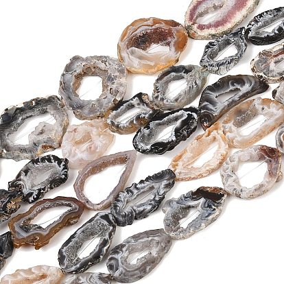 Нити из бусин из натурального друзового агата, самородки