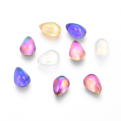 Transparent K9 Glass Cabochons, Flat Back, Teardrop