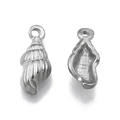 304 Stainless Steel Pendants, Spiral Shell Shape