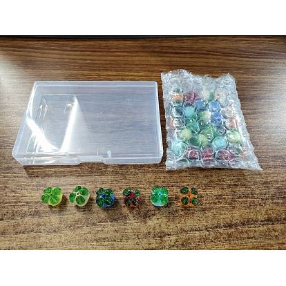 30Pcs 6 Colors Handmade Lampwork Beads, Luminous, Pumpkin