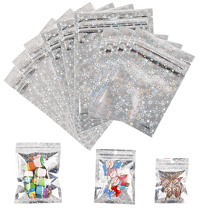60 шт. 3 стили блестящие голографические звезды пластиковая упаковка пакеты с застежкой-молнией инь-ян, верхние пакеты с самозапечатыванием, прямоугольные