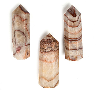 Décorations pour la maison en rhodochrosite naturelle, décoration d'affichage, baguettes de pierre de guérison, pour les décos de thérapie de méditation reiki chakra, hexagone prisme