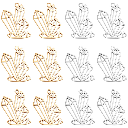 20 шт. 2 цвета 201 подвески из нержавеющей стали, призма