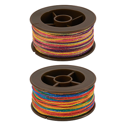 2 рулоны 2 цветовые сегменты окрашенные круглые полиэстерные витые шнуры, с пластиком для животных, для изготовления ювелирных изделий