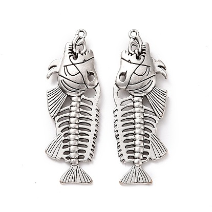 Tibetan Style Alloy Big Pendants, Fishbone Charm