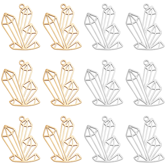 20 шт. 2 цвета 201 подвески из нержавеющей стали, призма