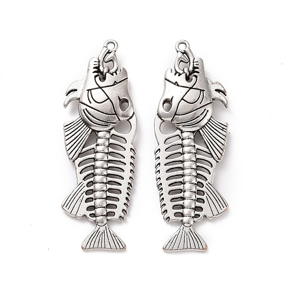 Tibetan Style Alloy Big Pendants, Fishbone Charm