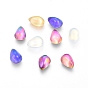 Transparent K9 Glass Cabochons, Flat Back, Teardrop