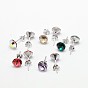 San Valentín regalos para sus románticas pendientes de cristal austriaco espárragos, con 925 pendientes de plata de ley, 16x7 mm, pin: 0.8 mm