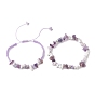 2Pcs Adjustable Natural Gemstone Braided Bracelets & Stretch Bracelet Sets