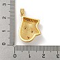 Christmas Brass Micro Pave Cubic Zirconia Pendant, with Synthetic Opal, Christmas Stocking