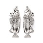 Tibetan Style Alloy Big Pendants, Fishbone Charm
