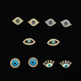 Evil Eye Earrings with Vintage Minimalist Design and Micro Pave Rhinestones.