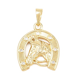 Латунные микропаве прозрачные подвески с фианитом, лошади прелести, без кадмия и без свинца