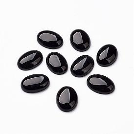 Cabochons de pierres fines, agate noire, ovale