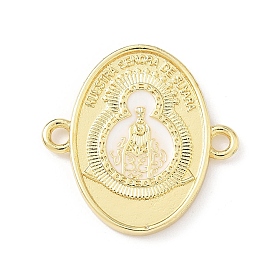 Подвески из латунной эмали, овал со словесными ссылками nuestra senora de suyara, без свинца и без кадмия, долговечный, стойки покрытие, реальный 18 k позолоченный