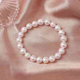 Браслеты из натуральных пресноводных жемчужин с круглыми бусинами для женщин