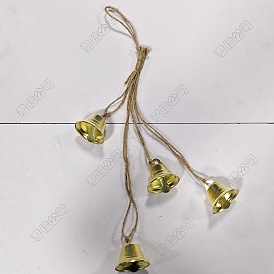 Iron with Handmade Hessian Rope Pendant Decorations, Bell