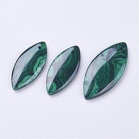 Natural Malachite Pendants, Horse Eye, 3pcs/set