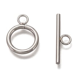 304 Stainless Steel Toggle Clasps, Ring & Bar