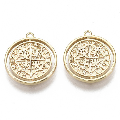 Подвески латунные монеты, без никеля , плоско-круглые