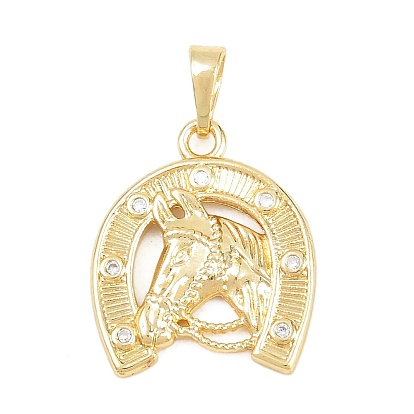 Латунные микропаве прозрачные подвески с фианитом, лошади прелести, без кадмия и без свинца