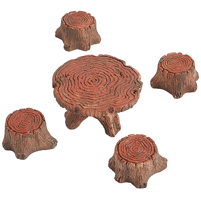 1Набор 5шт. столы и стулья из смоляных пеньков для украшения интерьера, аксессуары для оформления микроландшафта