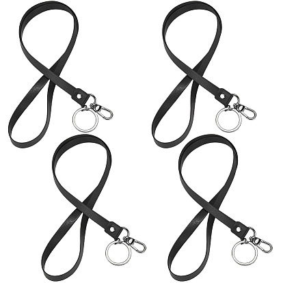 4Шт. ремешок на шею из искусственной кожи, с карабинами из сплава и кольцами для ключей