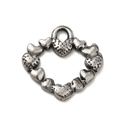 Pendentifs en acier inoxydable, cœur