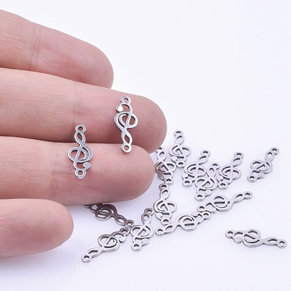 201 Stainless Steel Connector Charms, Musical Note Link for Music Lover
