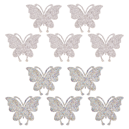 10 шт. 2 цветные смоляные стразы, пришиваемые/приклеиваемые на ткань, бабочка