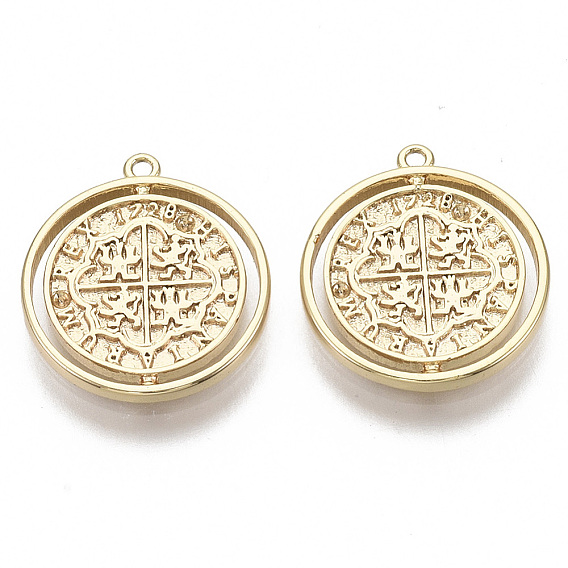 Подвески латунные монеты, без никеля , плоско-круглые