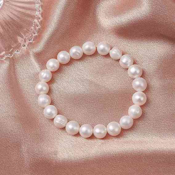 Браслеты из натуральных пресноводных жемчужин с круглыми бусинами для женщин