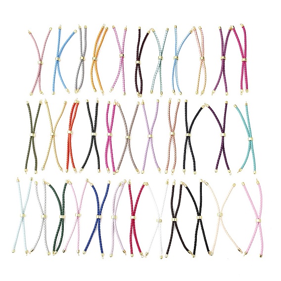 Fabrication de bracelets en cordon de cuir tressé en microfibre ronde ajustable, avec les accessoires en laiton, convient aux breloques de connecteur